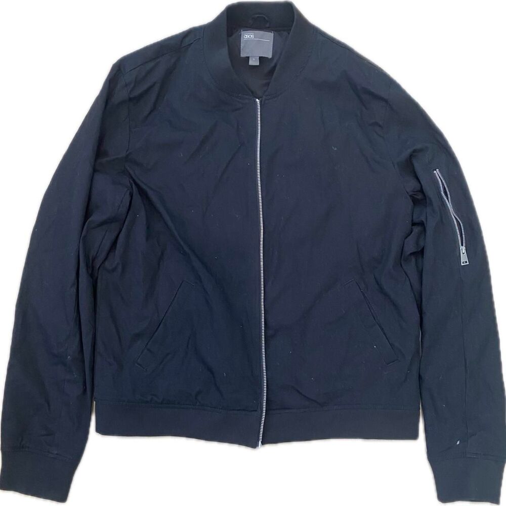 Asos Men's Black and Navy Jacket